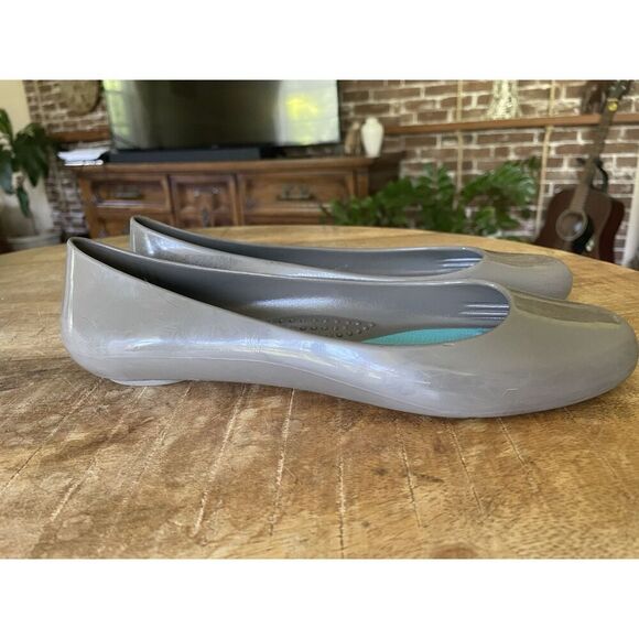 OKA B gray ballet flats slip on shoes US 9 EU 39 made in USA rubber comfort - Picture 3 of 7